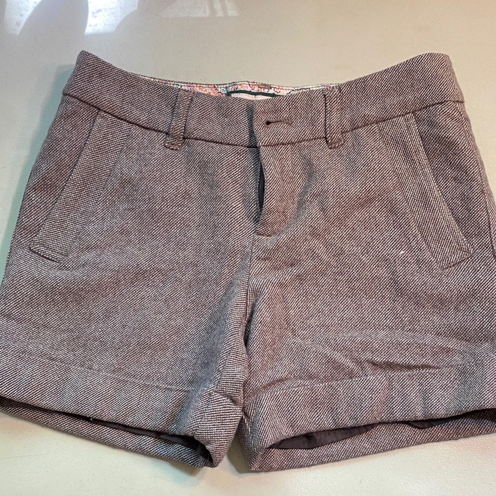 Esprit Women's High-Waist Tailored Shorts in Heathered Brown